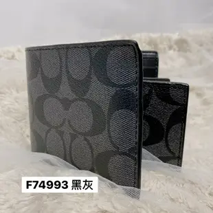 【COACH】 F75371 F74993 短夾 男用短夾 皮夾 名片夾 立體浮雕防刮大LOGO經典款｜迷人香氛◆全館現貨快出