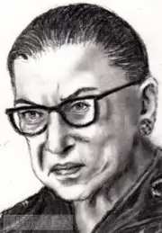 ACEO Original Art Card Supreme Court Justice Ruth Bader Ginsburg RBG- Luther