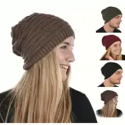 Unisex Men Lady Women Knit Knitted Winter Slouch Rasta Beanie Hat Double RIBBED