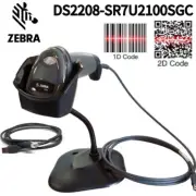 Zebra DS2208-SR7U2100SGC 1D/2D Corded USB Wired Barcode Scanner w Stand+Cable