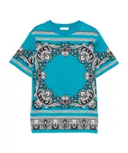 bandana-print T-shirt 12 sky-blue