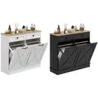HOMCOM Tilt Out Laundry Hamper Cabinet with 2 Baskets and 2 Drawers