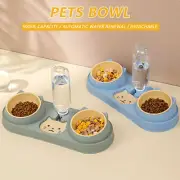 Pet Double Bowl Feeder Automatic Water Dispenser Tilt Elevated Cat Dog Feeder TF