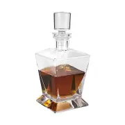 Mouth Blown Crystal Hand Cut and Crafted Regal Square Decanter, 28oz, 10 Inches