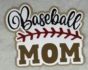 Baseball Mom Title Die Cut Scrapbook Embellishment Junk Journal