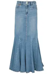 Alice + Olivia Nala Denim Maxi Skirt - Blue - 6 6