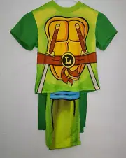 Teenage Mutant Ninja Turtles TMNT Leonardo 3 Piece Pajama Cape Medium Size 8 NEW