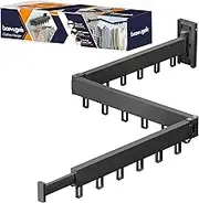 Clothes Drying Rack - Wall Mounted Drying Rack - Space Saving - Easy to Install - Laundry Drying Solution that Helps with Clothes Hanging - Retractable - Collapsible for Balcony - Bathroom (Tri-Fold)