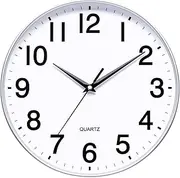 KSYOU Silver Wall Clock 12 Inch Round Wall Clock Silent & Non-Ticking Simple Wall Clock Operated for Living Room Bedroom Kitchen School Decoration(30 cm/ 12")…