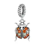Sterling Silver Delicate Ladybug Hypoallergenic Dangle Charm