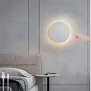 Wall Light USB Rechargeable Wall Lamp with Touch Control Switch Wall Light Battery Operated Cordless Wall Sconce for Bedroom Living Room Balcony Bedside Warm White (Warm Light,White)
