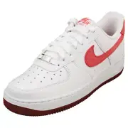 Nike Air Force 1 07 Womens Fashion Trainers in White Red