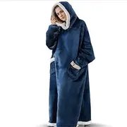 Hoodie Blanket, Wearable Blanket for Women and Men,Super Warm and Cozy Giant Blanket Hoodie, One Size for All