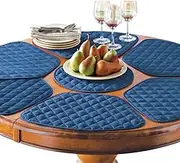 (Blue) - Kitchen Table Placemat and Centrepiece Set - 7 pc, Blue, Machine Washable