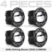4X Flush Mount LED Work Light Bar 3"in Round White Amber Fog Offroad Driving SUV
