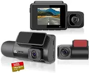 Elinz 3 Channel Dash Cam 4K+1080P+2K Three Way WiFi GPS Night Vision Supercapacitor Sony Starvis Car DVR, 128GB U3 Card, G-Sensor, Parking Mode, Time-Lapse Recording