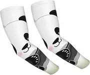 [FHEDVBN] Cute Pandas Arm Sleeves Compression Arm Covers for Men Women Outdoor Sun Sleeves Cooling Sports Sleeve, Black