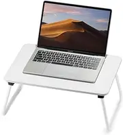 Foldable Lap Desk, Laptop Bed Desk, Portable Lap Table, Bed Table，Laptop Stand，Lightweight & Mini Table for Bed Breakfast/Drawing/Writing - White