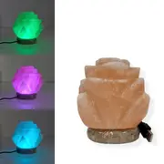Usb Colour Changing Salt Himalayan Lamp Flower Shape Pink Rock Led Light Lamps