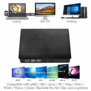 External Portable CD/DVD Drive Slim USB 3.0 Re-Writer Burner Reader RW A3GS