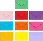 CAASFOOY 40 Pack Envelopes V Flap Self Seal Invitation Cards Self-Adhesive Envelopes Mini Envelopes 10 Assorted Colors for Gift Card Envelopes,Index Cards, Cardstock, Business Card Envelopes