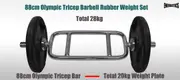 Total 28kg - 88cm Olympic Tricep Barbell Weight Set - Rubber Coated Weight Plate