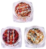 Beatifufu Shiny Foil Leaves Flakes Nail Art Charm Gilding Flakes Manicure Craft for DIY