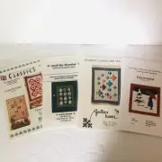 Lot of 4 Quilting Patterns Hearts Spools Birdhouses Fish Christmas Pieced Quilt