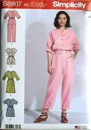 SIMPLICITY PATTERN 8907 DRESS JUMPSUITS MISSES SIZES 14 16 18 20 22 UNCUT NEW