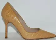 $5400 NEW Manolo Blahnik BLIXA 105 Pumps ALLIGATOR Dune Beige Heels Shoes 40.5