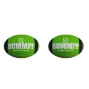 2PK Summit Global Retro Grip Mini League Rubber Rugby Ball Size 3 Lime/Navy