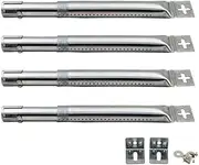 BBQ Gas Grill Universal Adjustable Stainless Steel Burner with Straight Tube for FirePlus, Fire Mountain, Char-Broil, CosmoGrill and Others, from 12" to 17.5"