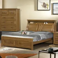 在飛比找momo購物網優惠-【MUNA 家居】5尺樟木色雕花床台/含床頭箱(雙人床 床架
