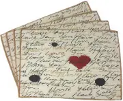 Tache Valentine Placemats Heart Placemat Romantic Cursive Handwritten Love Lette