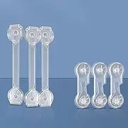 6 Packs Cabinet Door Locks for Baby Proof and Child Safety Cabinet Locks with Adhesive for Drawer Cupboards Fridge Closet Pantry Childproof Safety Locks for Protecting Kids