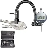 Disc Brake Rotor and Ball Joint Runout Gauge Set Car Automobile Brake Disc Flatness Measuring Tool with 1'' x 0.0005'' Indicator and 360 Deg Flexible Stem Holder Tight Grip Locking Vise