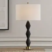 THREEFOLD BLACK MAN MADE STONE ACCENT TABLE LAMP UTTERMOST 30348