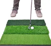 GoSports Tri-Turf XL Golf Practice Hitting Mat | 24" x 24" Turf Mat for Training