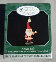 NIB "Kringle Bells" HALLMARK Keepsake Dated 1998 Membership Ornament