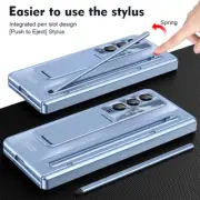 For Samsung Galaxy Z Fold4, Luxury Plating Hybrid KickStand Hard PC Case Cover