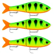 3x Rapala Super Shadow Rap Glide 11cm Jointed Swimbait Lures - Firetiger