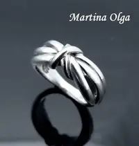 在飛比找Yahoo!奇摩拍賣優惠-奧嘉設計 銀飾 925純銀 極簡多線結型戒指 時尚優雅 蒂芙
