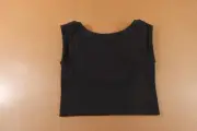 Offline by Aerie Womens Large Black Rib Knit Sleeveless Pullover Cropped Top NWT