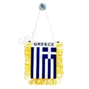 Greece Flag Mini Banner / Greece Flag / Double Sided Mini Greece Car Window Flag