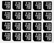 20PCS Capacity Sticker Label for Hard Drive Tray Caddy DXD9H 0DXD9H X7K8W 0X7K8W, Compatible for Dell PowerEdge 16th-14th Gen r740 r640 r440 r340 r750 r650 r550 r760 r660 r6625, 8TB, SATA, 6GB, 7.2K