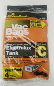 HomeCare Vac Bags Electrolux Tank Style C 4 Pack bags Vacuum MicroClean No.4420