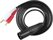 xinyee 1.5m/ 5ft Stereo o Splitter Patch Y Cable Cord 1 XLR Male to 2 RCA Male Plug