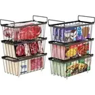 Freezer Storage Bins - 6 Pack Small Stackable Deep Freezer Organizer Bins for...