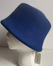 Agnes B 100% Wool Felt Blue Fedora style hat Sz57 Made in France