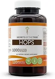 Hops 120 Capsules, 1000 mg, Hops (Humulus Lupulus) Dried Flower (120 Capsules)